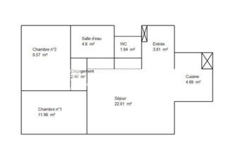  Appartement � vendre 3 pi�ces 61 m�