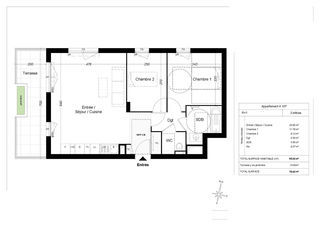  Appartement � vendre 3 pi�ces 65 m�