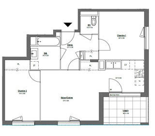  Appartement � vendre 3 pi�ces 61 m�