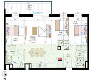  Appartement � vendre 3 pi�ces 58 m�