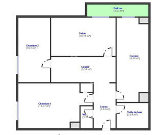  Appartement � vendre 3 pi�ces 57 m�