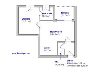  Appartement � louer 2 pi�ces 41 m�