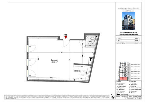 Local commercial - Boulogne Billancourt 1 pi&egrave;ce(s) 52.56 m2 310000 92100 Boulogne billancourt