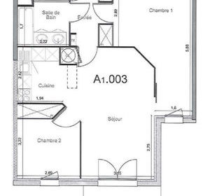  Appartement � vendre 3 pi�ces 58 m�