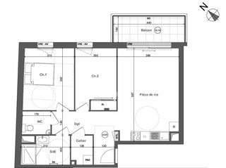  Appartement � vendre 3 pi�ces 64 m�