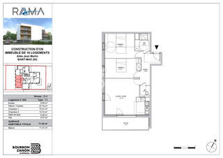  Appartement � vendre 3 pi�ces 71 m�