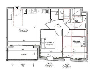  Appartement � vendre 3 pi�ces 56 m�