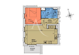  Appartement � vendre 2 pi�ces 47 m�