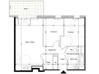  Appartement � vendre 3 pi�ces 65 m�