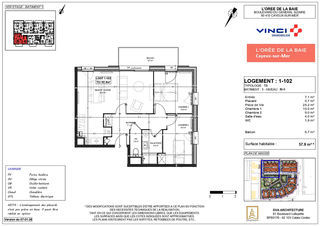  Appartement � vendre 3 pi�ces 58 m�