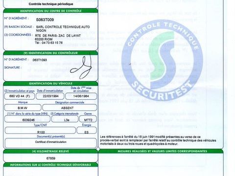 Moto BMW 1984 occasion Effiat 63260