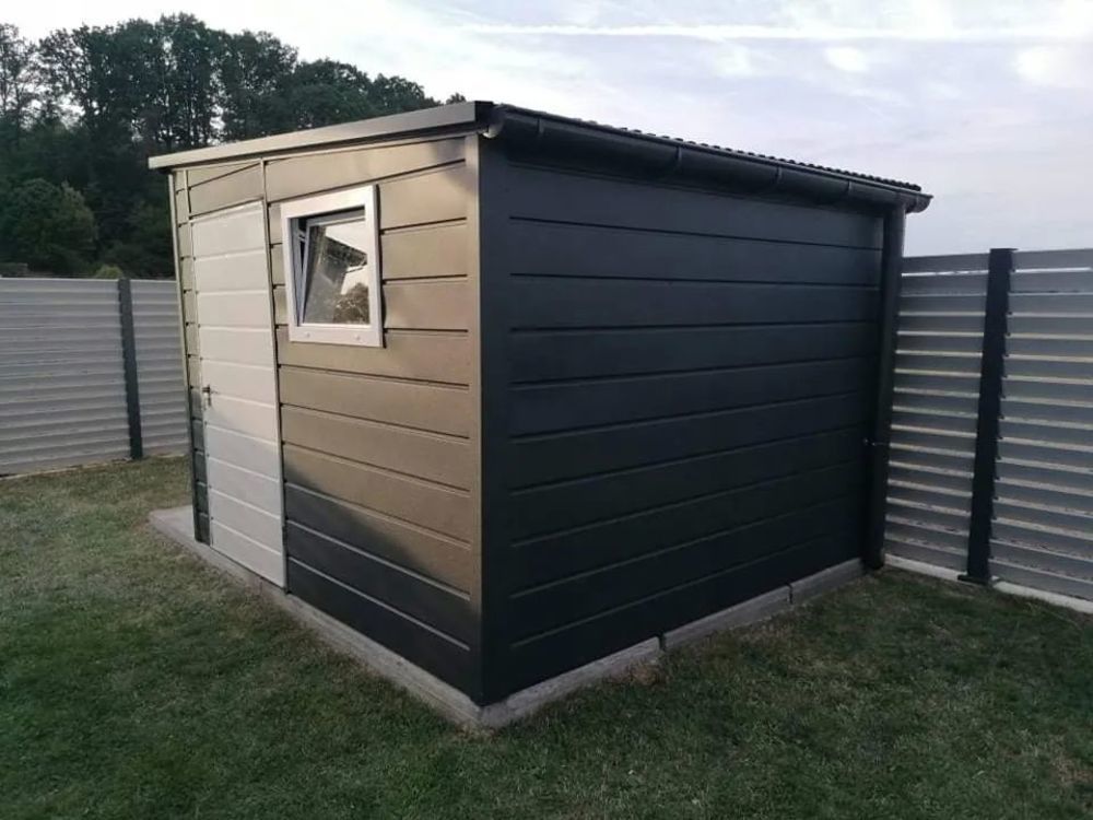 Abri de jardin 3&times;3 m Monopente Graphite Jardin