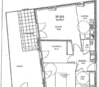  Appartement � vendre 3 pi�ces 63 m�