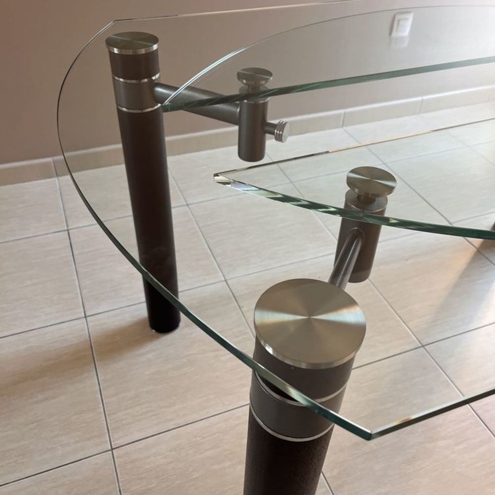 Table en verre Ronde ou rectangulaire selon besoin TBE Meubles