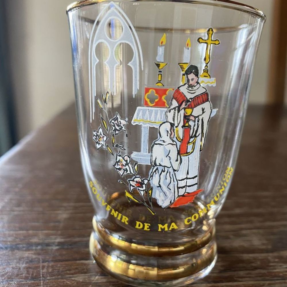 Verre souvenir 1ere communion Décoration
