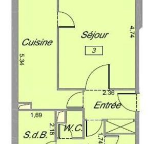  Appartement � vendre 3 pi�ces 61 m�