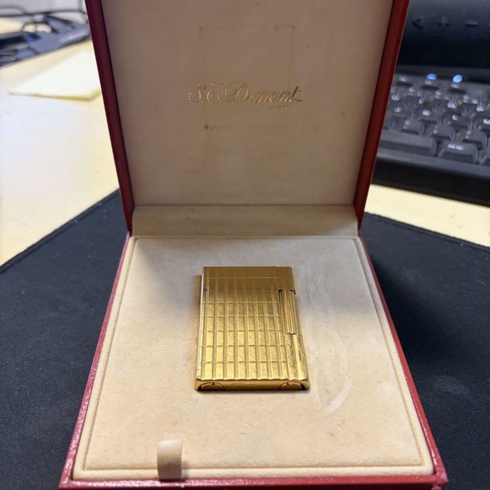 Briquet Dupont plaque Or 