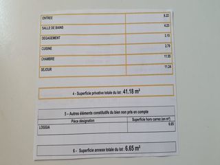  Appartement � vendre 2 pi�ces 41 m�