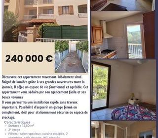  Appartement à vendre 3/4 pièces 78 m² La valette-du-var