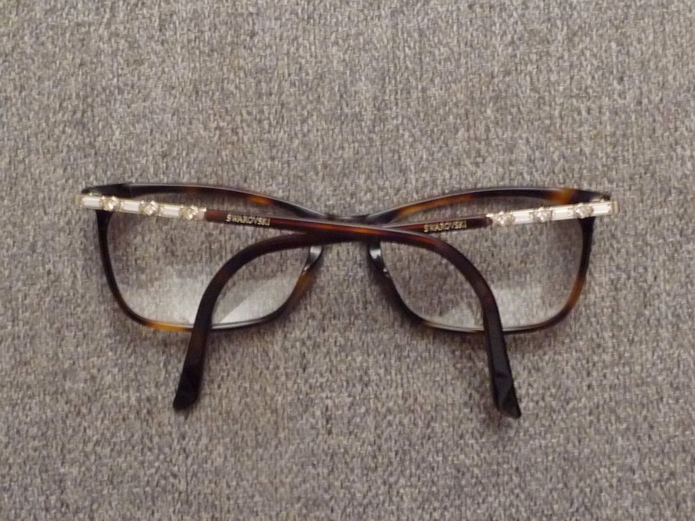 Monture/ Lunette de Vue Rectangle Plastique Marron Swarovski Bijoux et montres