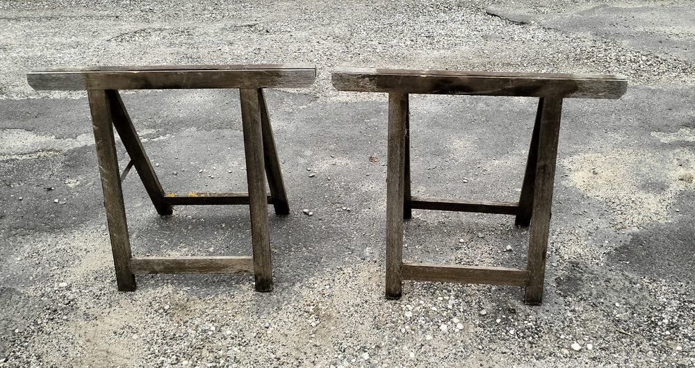 Paire treteaux bois de chene pro Bricolage