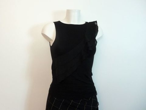 Top/ Tee Shirt en Viscose Noir-Taille 1-Les Sauterelles 15 Paris 15 (75)