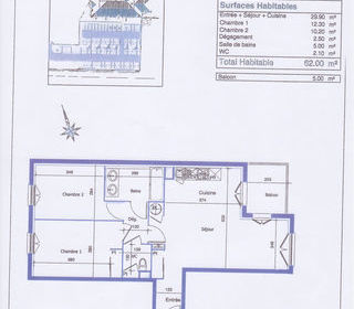  Appartement � vendre 3 pi�ces 62 m�