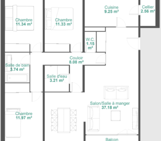  Appartement � vendre 5 pi�ces 98 m�