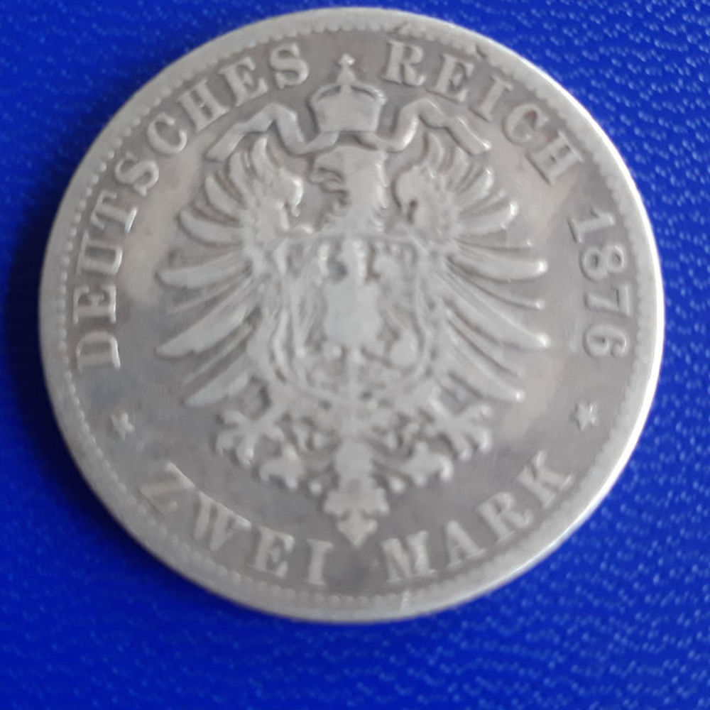 1876 B Allemagne Prusse 2 mark argent 