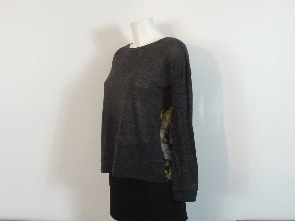 Pull L&eacute;ger Bi Mati&egrave;re Gris Anthracite- Taille XS- Promod Vêtements