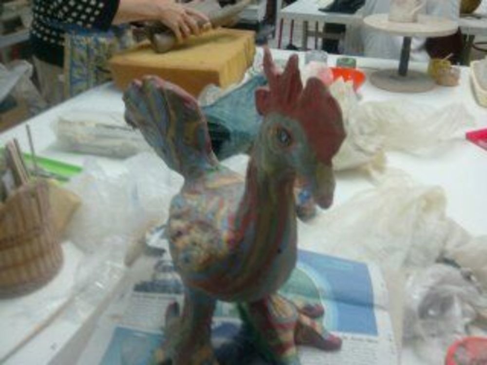 Coq r&eacute;fl&eacute;chissant Décoration