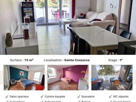   3 Pi�ces � 73 m�� 3 Pi�ces � Sainte Consorce 69280 Appartement - 3 pi�ce(s) - 73 m�