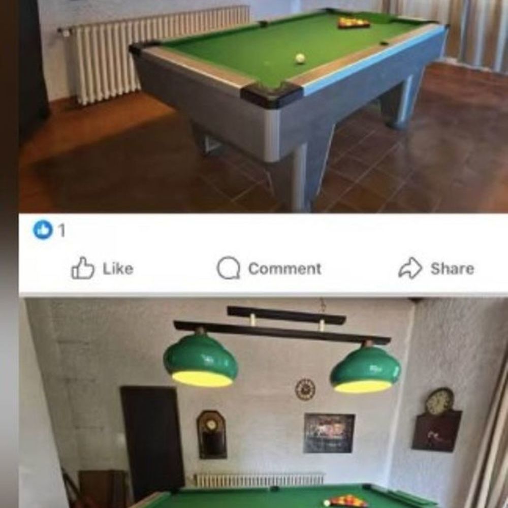 Table de billard &agrave; vendre avec plafonniers, queues et boules Sports