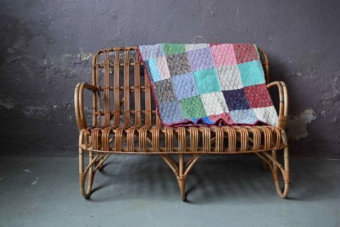 Canapé banquette sofa en rotin vintage rétro bohème campagne 340 Wintzenheim (68)