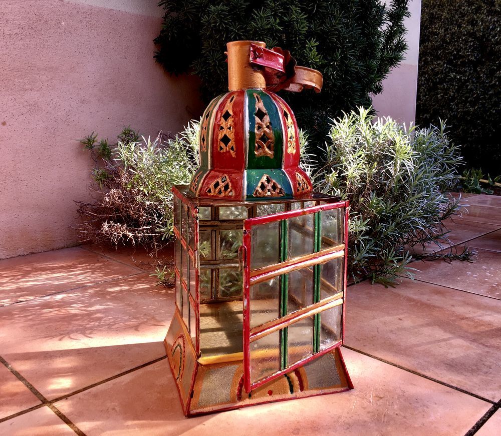 Lanterne en fer forg&eacute; , hauteur 50 cm Décoration