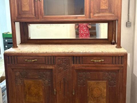 Buffet deux-corps Art déco en noyer 150 Nangy (74)
