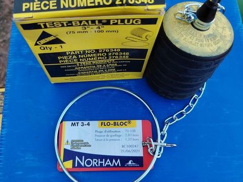 Obturateur bouchon canalisation NORHAM 100 mm 55 Saint-Jean-de-Fos (34)