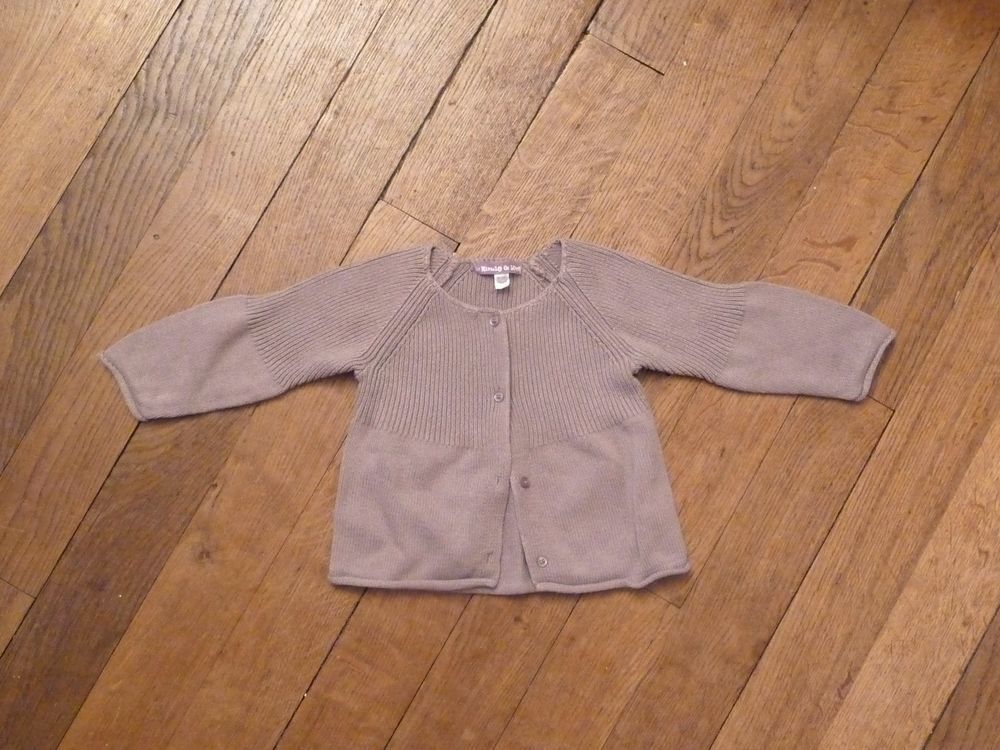 Gilet 100% Coton Marron Clair-Taille 6 mois= 67cm-Verbaudet Vêtements enfants