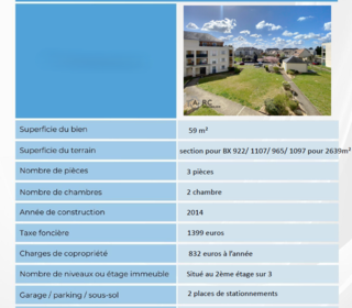  Appartement � vendre 3 pi�ces 59 m�