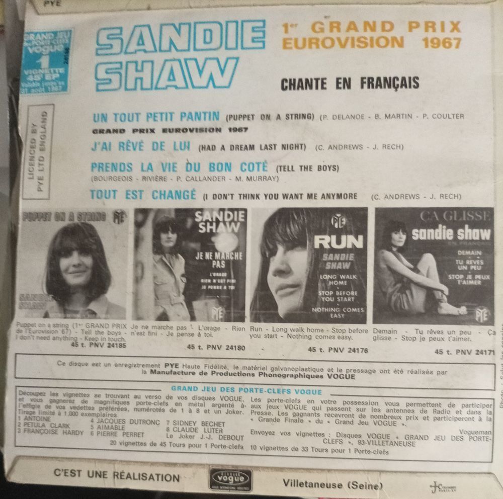 SANDIE SHAW / 2X DISQUES VYNIL 45 TOURS CD et vinyles
