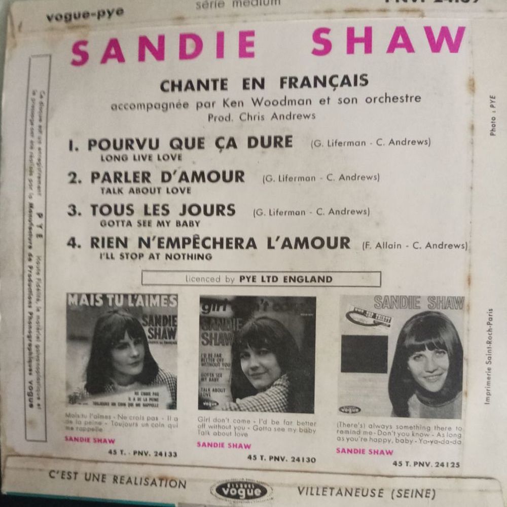 SANDIE SHAW / 2X DISQUES VYNIL 45 TOURS CD et vinyles