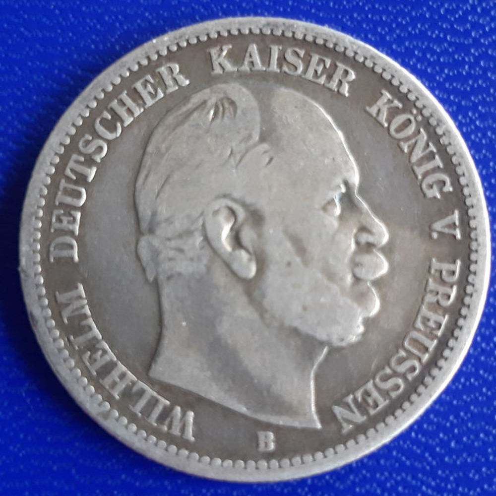 1876 B Allemagne Prusse 2 mark argent 