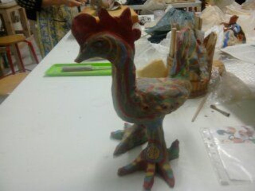 Coq r&eacute;fl&eacute;chissant Décoration
