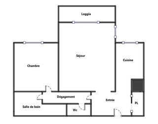  Appartement � louer 2 pi�ces 45 m�