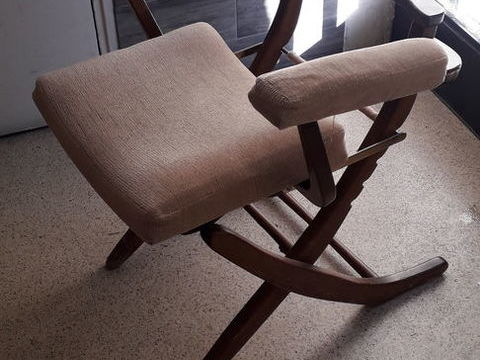 Fauteuil relax velours chesterfield marron vintage années 70 35 Marseille 15 (13)