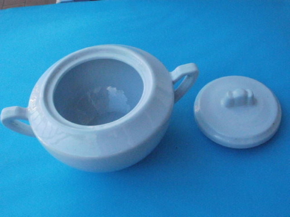 Ancien Service &agrave; caf&eacute; DIGOIN SARREGUEMINES Bleu clair Cuisine