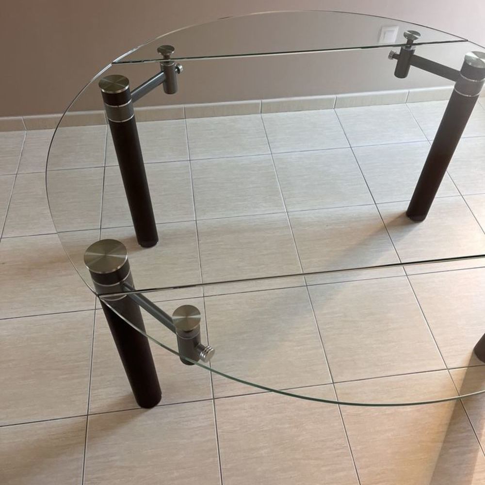 Table en verre Ronde ou rectangulaire selon besoin TBE Meubles