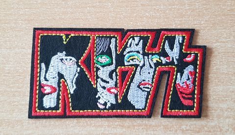 écusson patch brodé groupe hard rock 70 80 kiss 4 têtes 5 Carnon Plage (34)