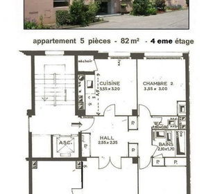  Appartement � louer 4 pi�ces 81 m�