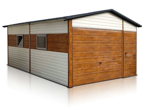 Garage en tôle simple 4×6 m Double pente Blanc 5770 Courbevoie (92)